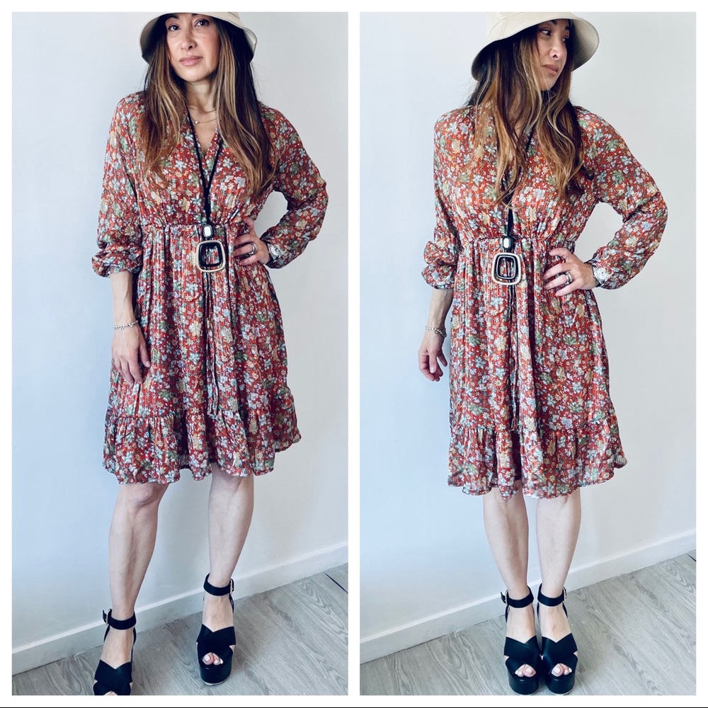 PARIS Floral Fabulous Tiered Midi Dress - Picture 3 of 4